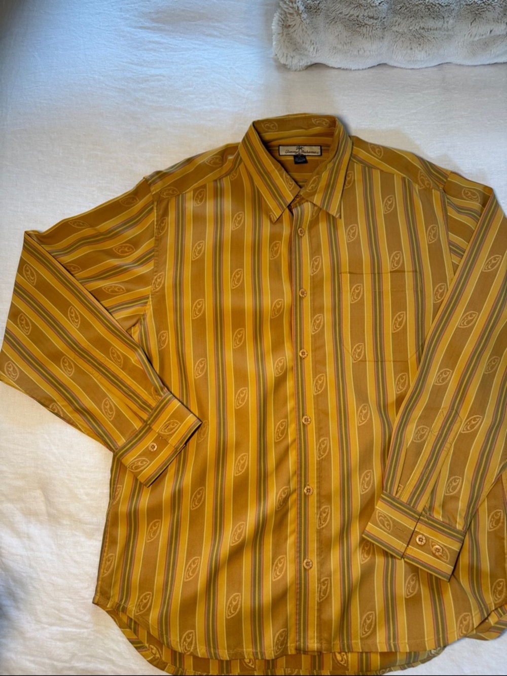 Tommy Bahama Golden Mustard Striped Button-Down Shirt